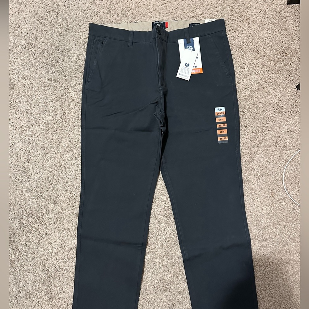 Docker Ultimate Chino Slim Fit 36 x 29 Steelhead Gray